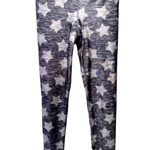 Women's Terez Grey/Black Design 7/8 Length Leggings. Size Medium.